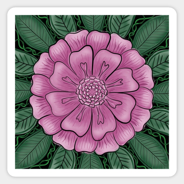 Pink Jungle Flower Sticker by lizzyad